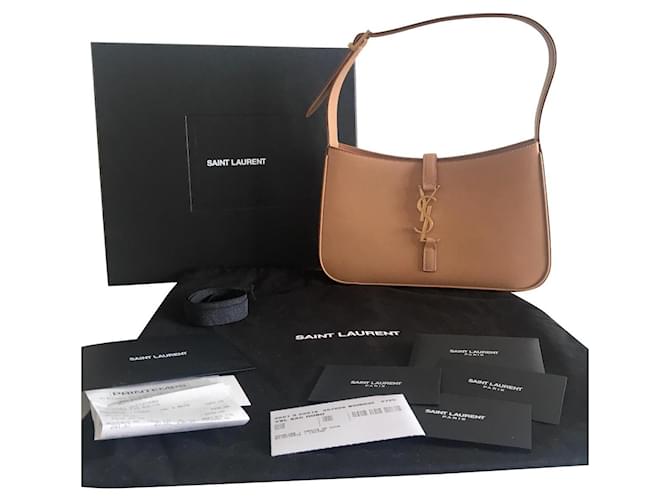 SAINT LAURENT bag the 5 a 7 HOBO Brown Leather  ref.597984