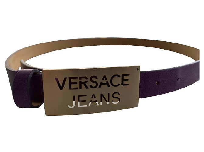 Cinto Versace de couro roxo