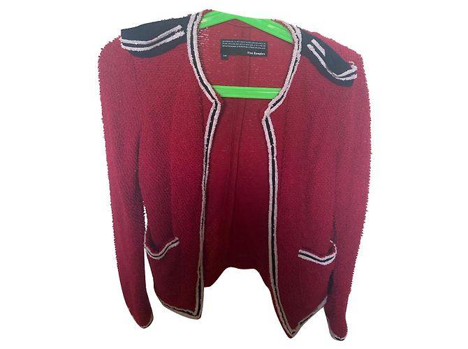 Malha vermelha The Kooples de algodão e poliamida com dragonas Vermelho