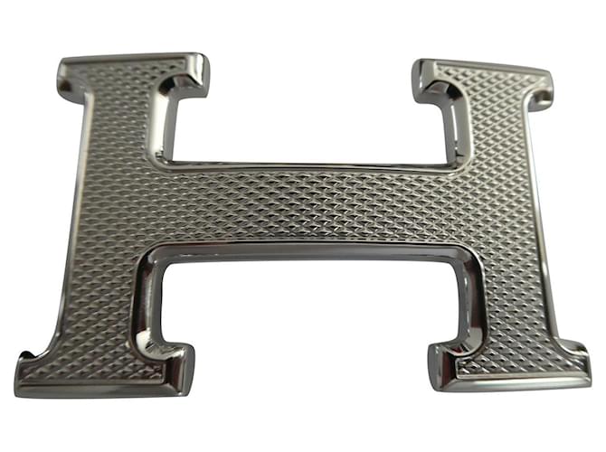 Hermès Hebilla de cinturón de hermes 5382 Metal plateado guilloché 32mm nuevo Hardware de plata Acero  ref.598020