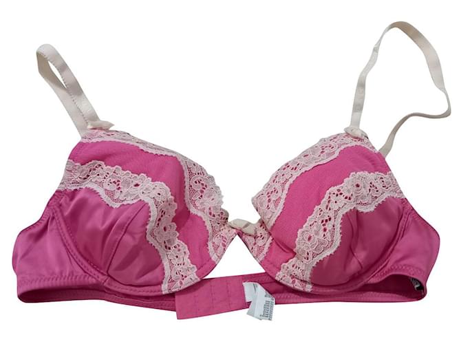 Dolce & Gabbana brand new with tag Semipadded pink bra. Beige Fuschia Cotton Polyester Elastane Polyamide  ref.598047