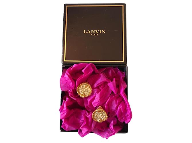 Lanvin Strass costurado Dourado Metal  ref.598060