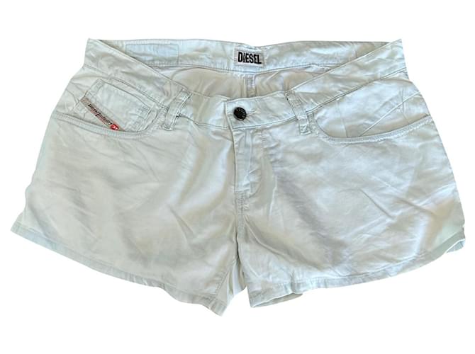Diesel Pantalones cortos Blanco Azul claro Pantalones vaqueros  ref.598069