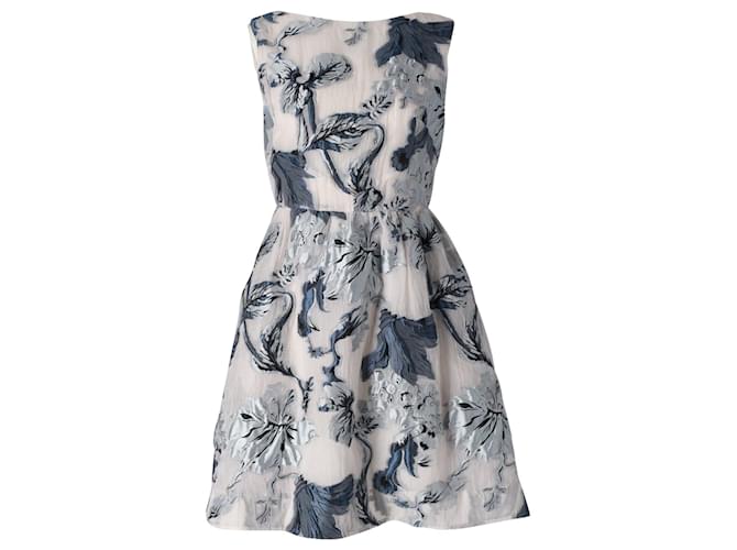 Erdem Floral Sleeveless Dress in Pastel Blue Polyester  ref.598942