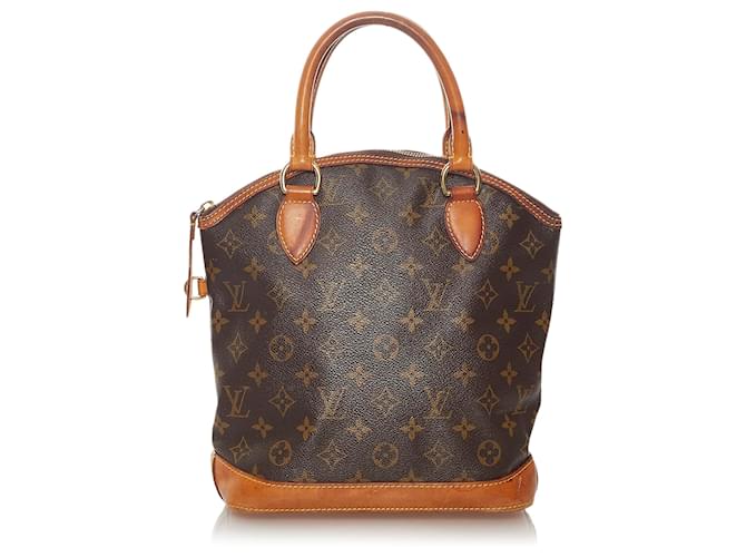 Louis Vuitton Brown Monogram Lockit Vertical Leather Cloth  ref.598968