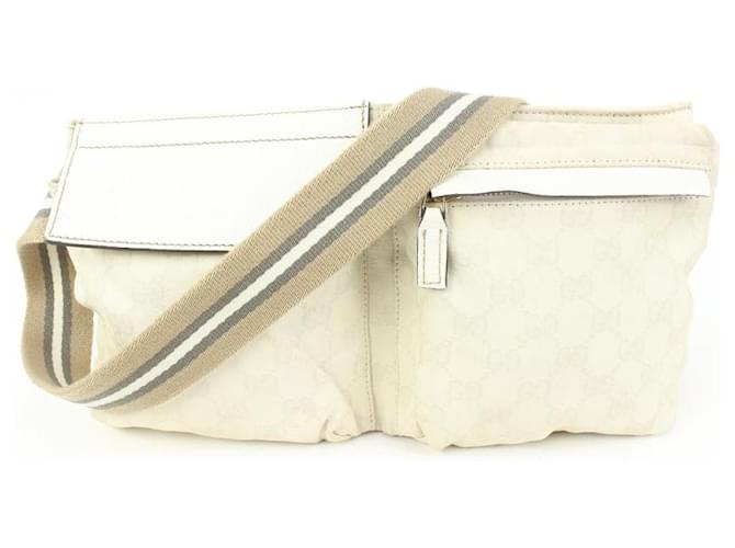 Gucci Rare Cream Monogram FF Belt Bag Fanny Pack Riñonera Cuero  ref.599160