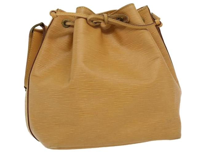 LOUIS VUITTON Epi Petit Noe Shoulder Bag Beige M44106 LV Auth pt2757 Leather  ref.599417