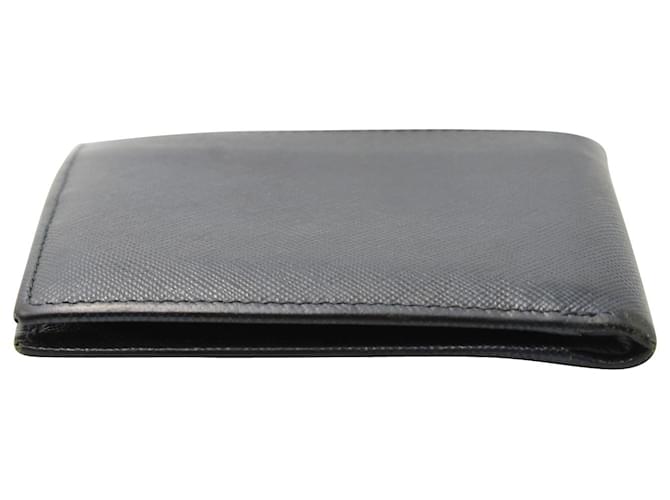 Saffiano Prada Bifold Wallet in Navy Blue Leather  ref.599642
