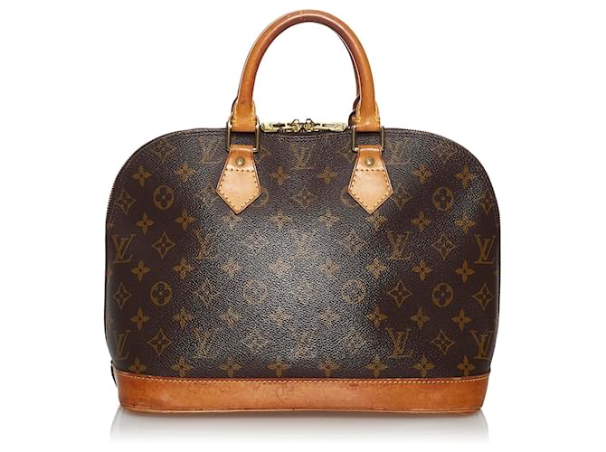Louis Vuitton Brown Monogram Alma PM Leather Cloth  ref.599658
