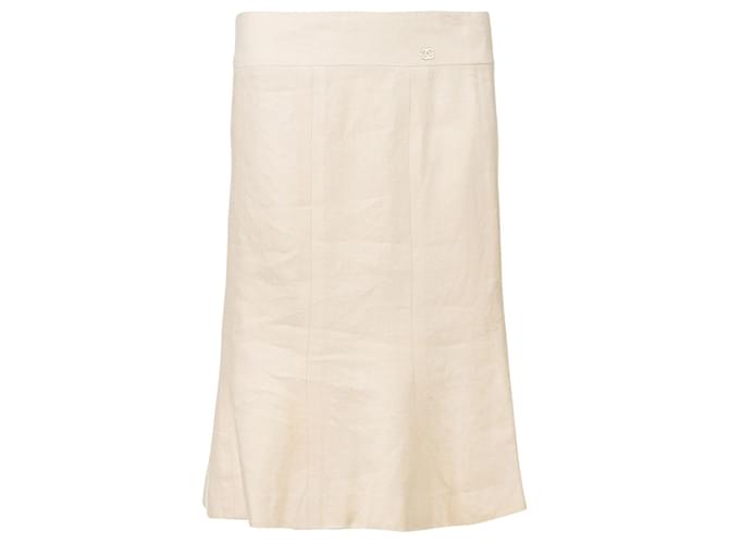 Chanel A-Line Vintage Skirt Flesh Cotton  ref.599924
