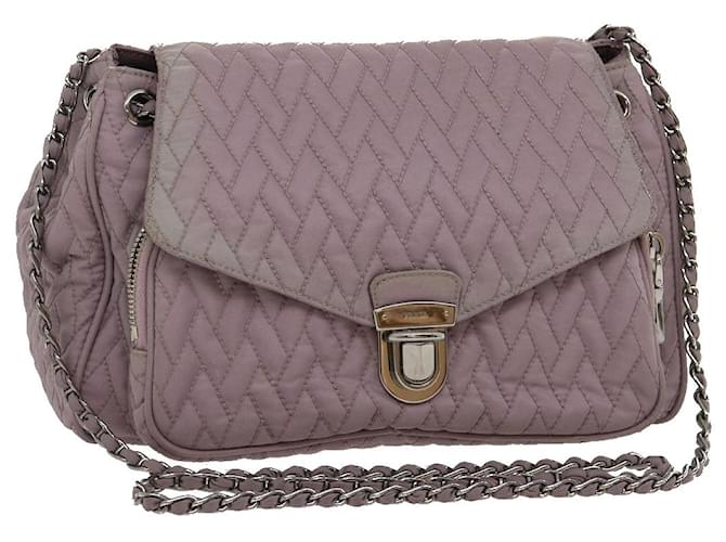 PRADA Chain Shoulder Bag Quilted Nylon Purple Auth yk4614  ref.599927