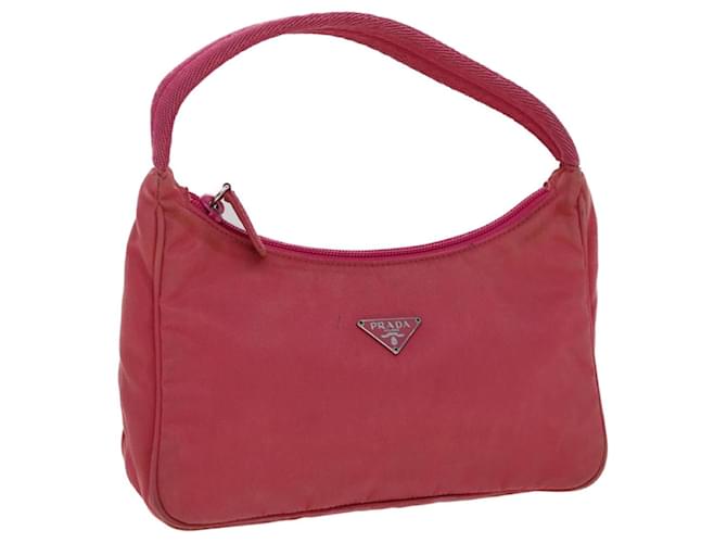 Bolsa de mão PRADA em nylon rosa autêntico yk4652  ref.599981