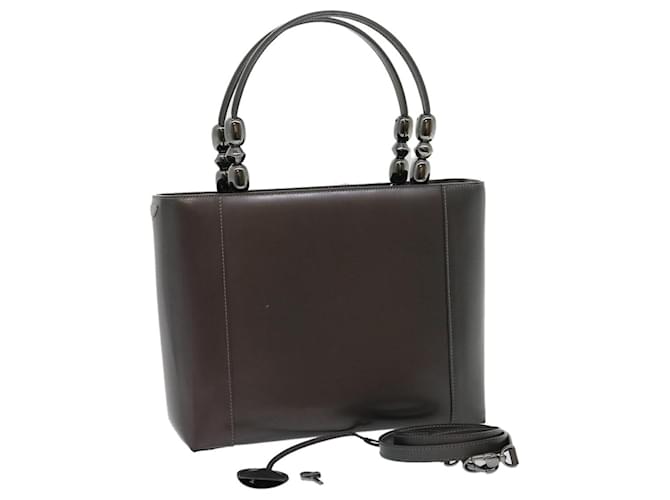 Christian Dior Shoulder Bag Leather 2way Gray Auth pt2641 Grey  ref.599985
