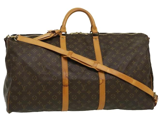 Louis Vuitton Monograma Keepall Bandouliere 60 Boston Bag M41412 Autenticação de LV 29988 Lona  ref.600093