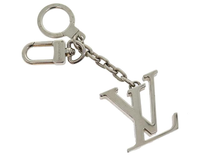 LOUIS VUITTON Porte Cles Initials LV Key Holder Silver LV Auth 29936 Silvery Metal  ref.600183