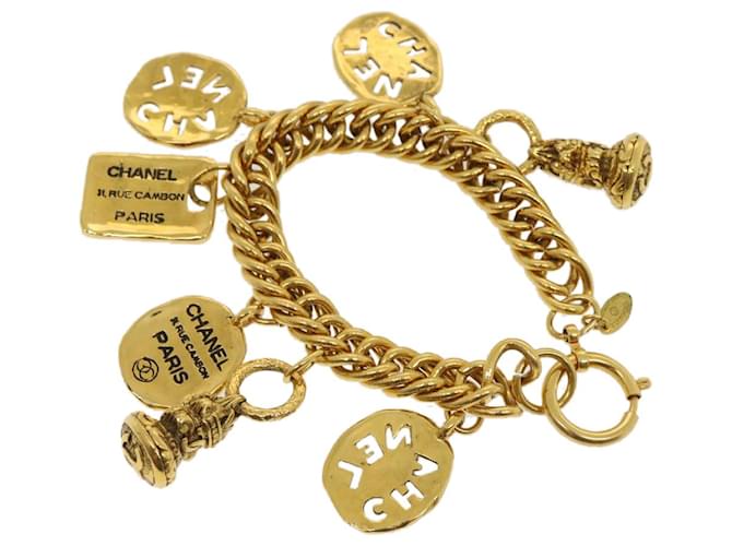 CHANEL Bracelet metal Gold CC Auth ar7066