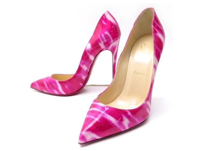 CHRISTIAN LOUBOUTIN PIGALLE SHOES 120 Pumps 39 PATENT LEATHER SHOES Pink  ref.600395
