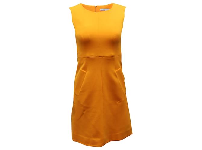 Diane Von Furstenberg Carrie A-Linien-Kleid aus orangefarbenem Polyester Strahl Zellulosefaser  ref.600493