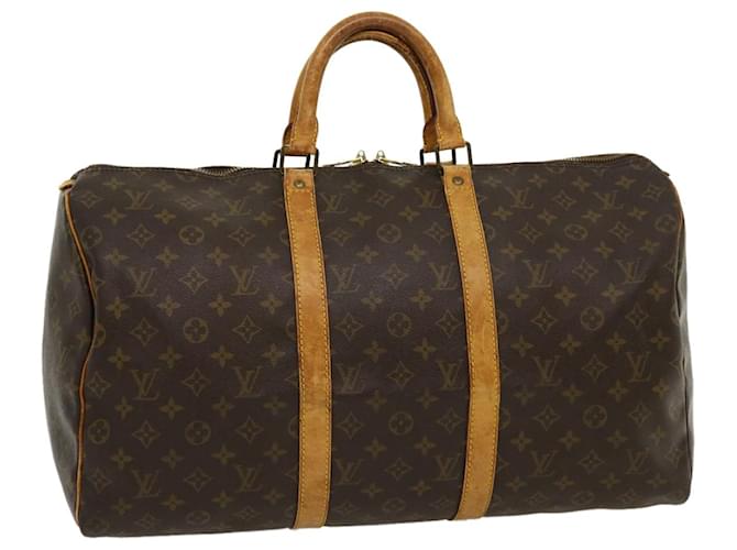 Louis Vuitton Monogram Keepall 50 Boston Bag M41426 LV Auth pt3048 Cloth  ref.600557