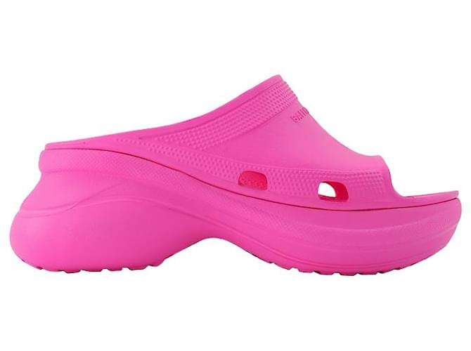 Balenciaga Pool Crocs Slides in Pink PVC Plastic  - Joli Closet