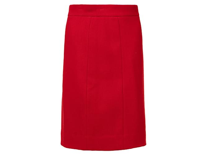 Chanel Minifalda de la vendimia Roja Lana  ref.601047