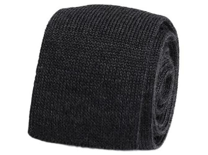 Salvatore Ferragamo Knit Necktie Grey Wool  ref.601251
