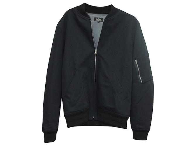 Apc a.P.C. MA-1 Bomber Jacket in Navy Blue Cotton  ref.601409