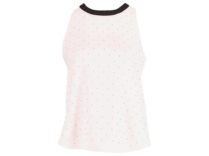 Balenciaga Dotted Embellished Sleeveless Top in Cream Polyester White  ref.601565