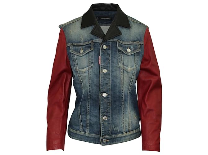 Flipper binden Veeg Dsquared2 Denim Jacket with Leather Panels ref.601851 - Joli Closet