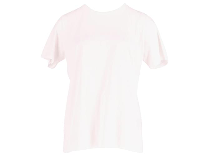 Camiseta de manga corta con cuello redondo en algodón blanco de Balmain  ref.601905