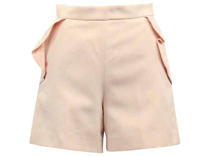 Pantaloncini Sandro Paris con dettaglio ruches in poliestere rosa