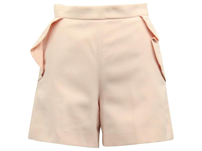 Sandro Paris Ruffled Detail Shorts in Pink Polyester   ref.601918