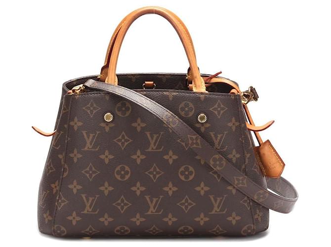Louis Vuitton Monogram Montaigne BB - Brown Handle Bags, Handbags