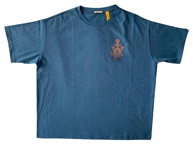 Camiseta Moncler Genius JWA Azul Algodón  ref.602020