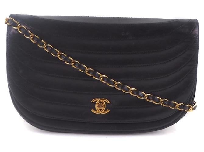 Chanel Mademoiselle Black Leather  ref.602225