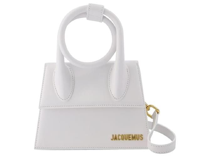 Le Chiquito Noeud Bag - Jacquemus - White - Leather Cuir Blanc  ref.602347