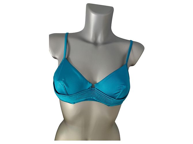 Top de bikini La Perla turquesa con aros