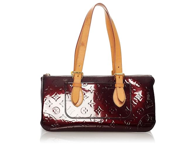 Rosewood patent leather handbag Louis Vuitton Burgundy in Patent