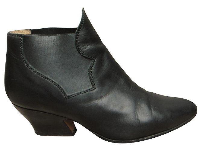 Botas Acne de couro pretas 37 Preto