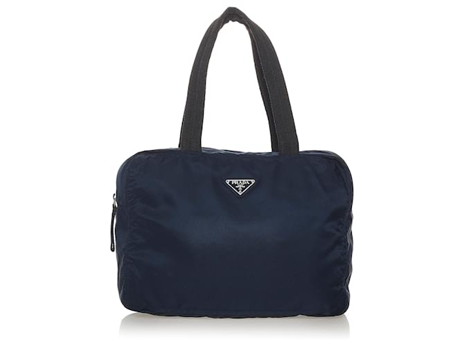 Prada Blue Vintage Tessuto Handle Bag