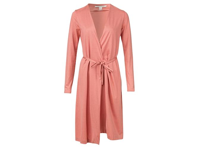 Diane Von Furstenberg Vestido cruzado con cuello en V Naranja Coral Viscosa  Fibra de celulosa  - Joli Closet