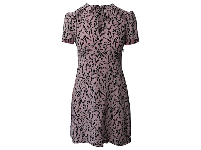 Maje Cut-Out Mini Dress in Pink Silk  ref.602877