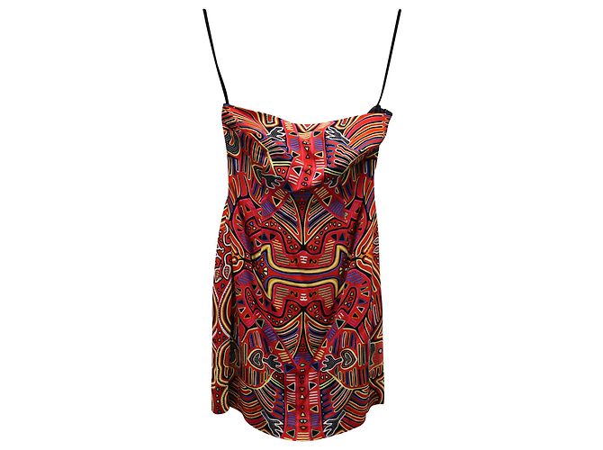 Mara Hoffman Back Cut-out Printed Mini Dress in Multicolor Rayon