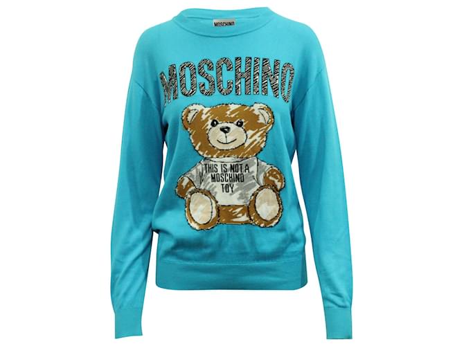 Moschino Teddybär-Sweatshirt aus blauer Baumwolle  ref.602907