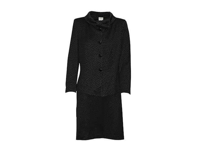 Armani Black & Dark Grey Print Blazer and Skirt Set Viscose Cellulose fibre  ref.602929
