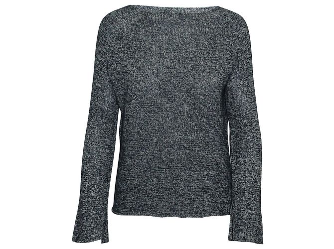 Theory Strickpullover aus marineblauem Leinen 