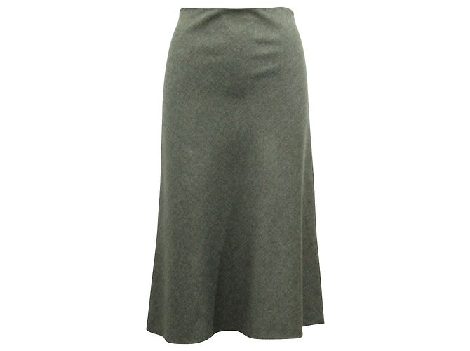 FALDA Midi Theory High Rise en Viscosa Gris