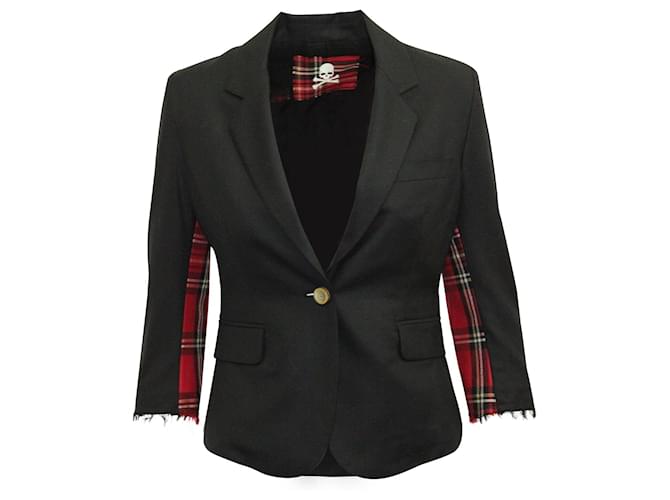 Autre Marque Mastermind Japan Single Breasted Plaid Panel Blazer in Multicolor Wool  Multiple colors  ref.603230