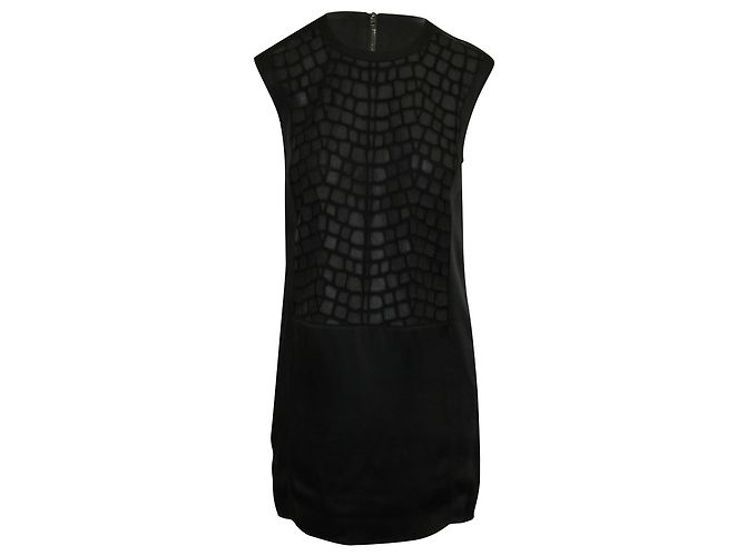 Helmut Lang Embossed Mini Dress in Black Polyester