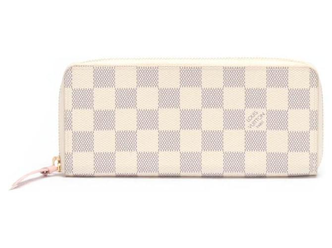 Louis Vuitton Clemence Damier Azur Wallet White